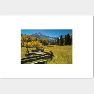 Wooden Fence In A Forest Maroon Bells Maroon Creek Valley Posters and Art